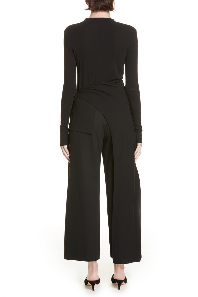 Apron Wrap Top, Alternate, color, BLACK