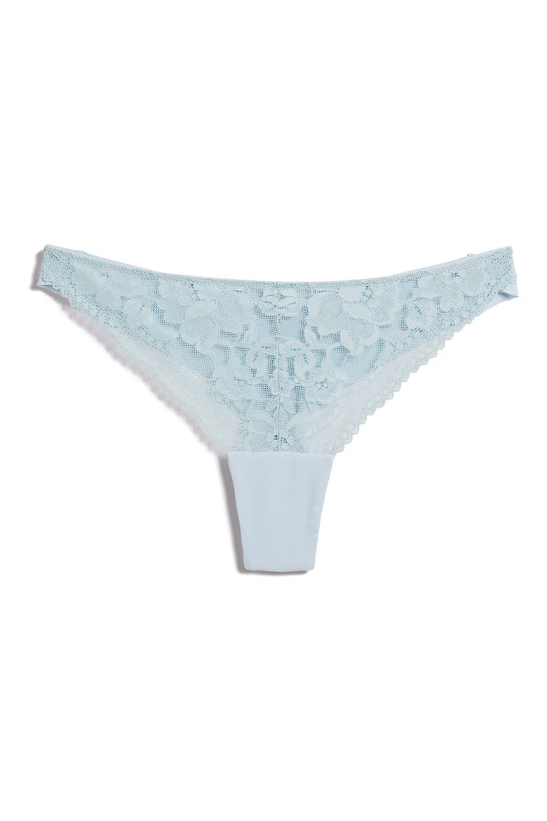 Cozy Lace Thong, Alternate, color, BLUE