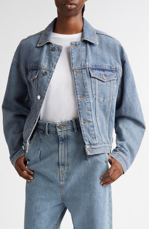 【関税込み】Loulou de Saison ブルー Dave デニムジャケット LOULOU STUDIO Dave Organic Denim Jacket in Blue | endource