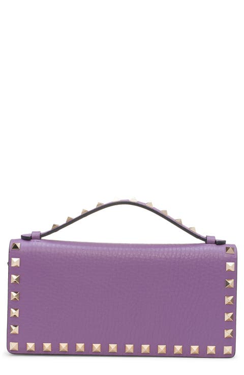 Rockstud Leather Wallet on a Chain