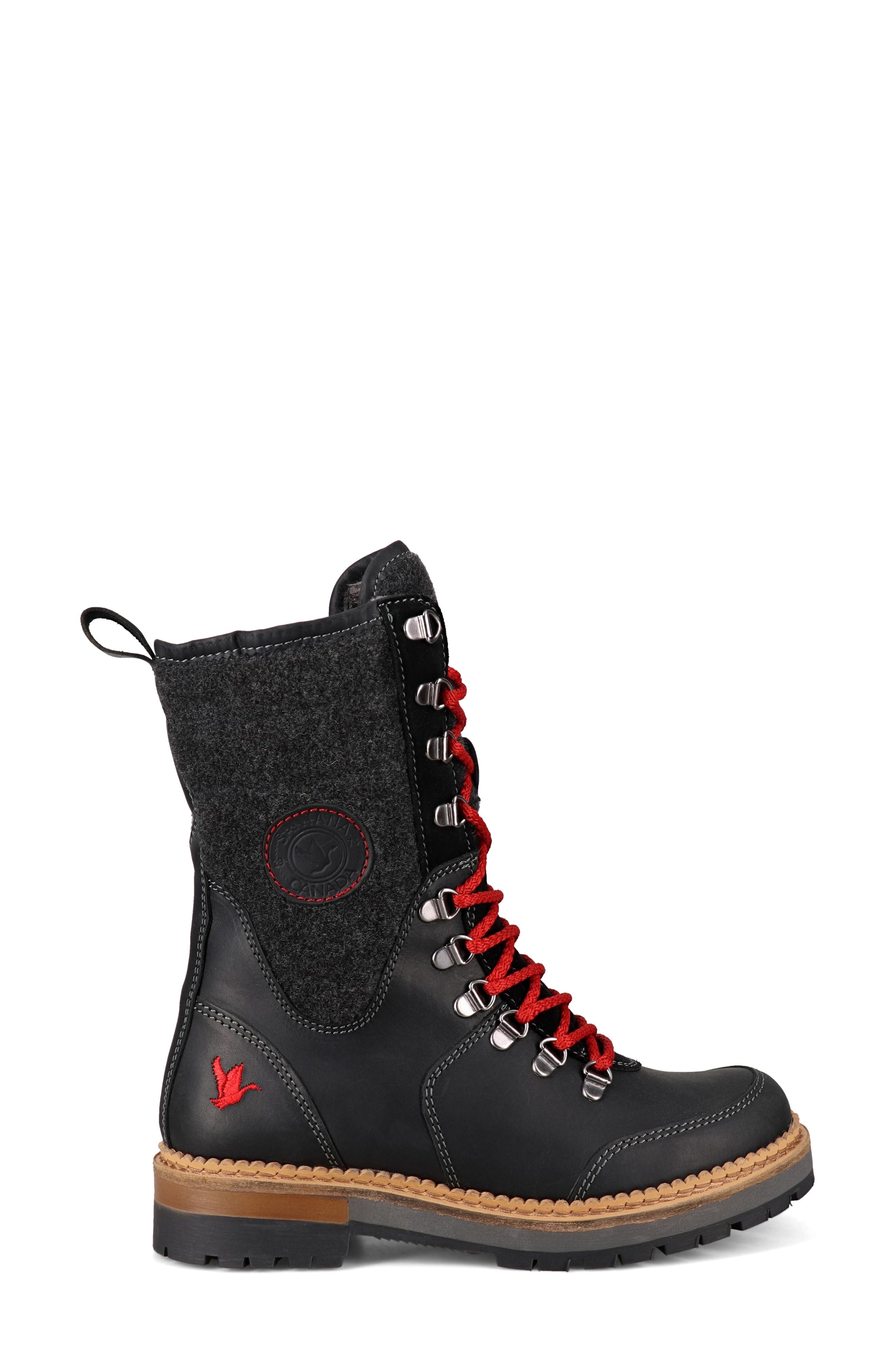 Cariboo Waterproof Mixed Media Boot, Alternate, color, BLACK RED