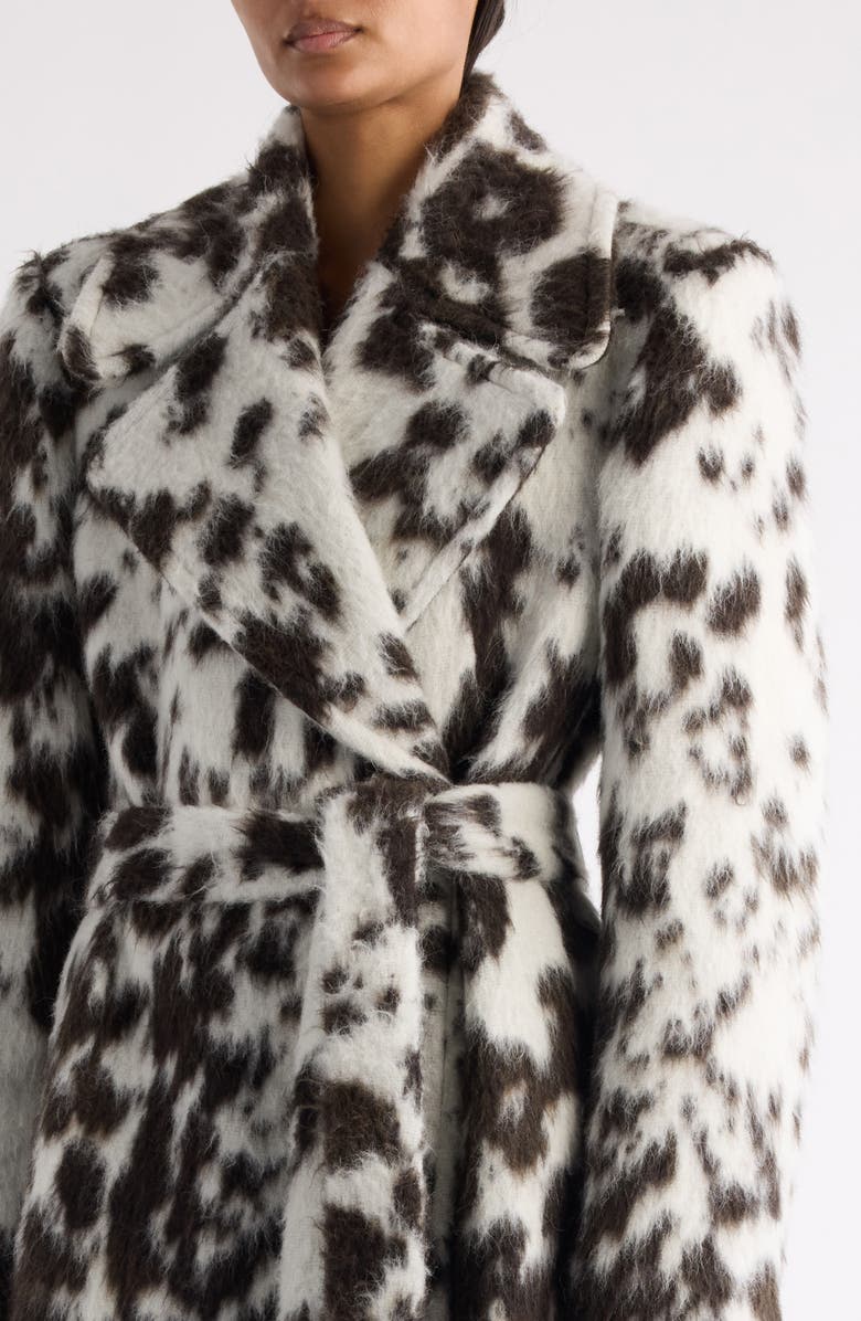 Dries Van Noten Rafaella Cow Print Faux Fur Jacket, Alternate, color, Brown