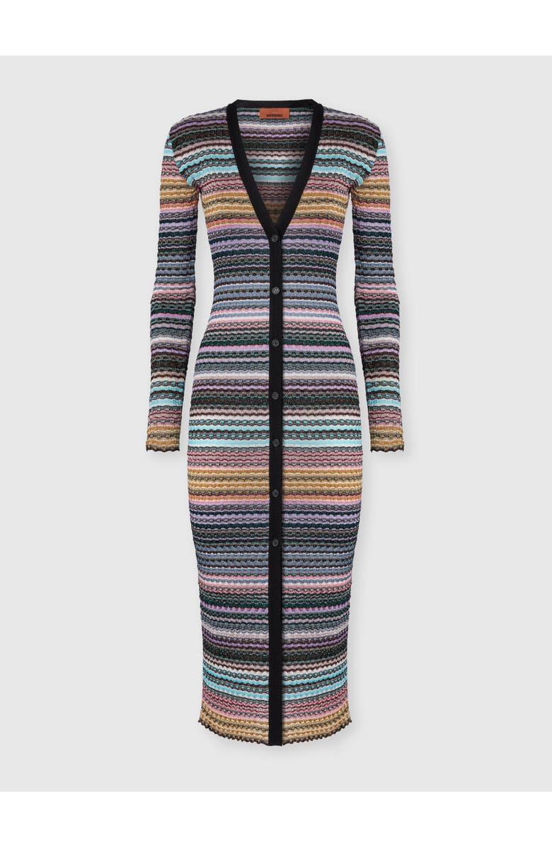 Missoni Slim Long Striped Cardigan, Main, color, Multicoloured