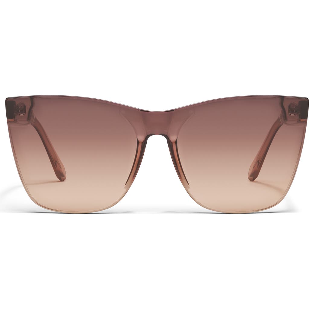 Quay Come Thru 57mm Gradient Cat Eye Sunglasses In Doe/brown Fawn