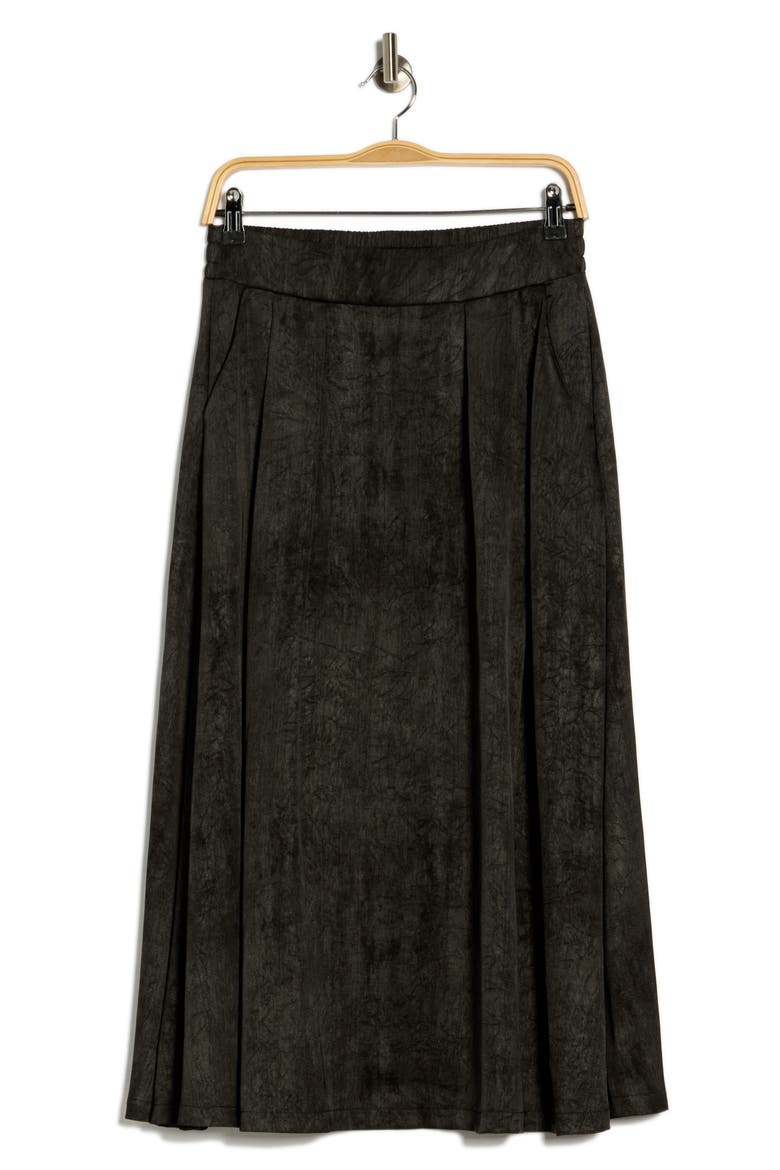 Print Side Pocket Midi Skirt, Alternate, color, BLACK