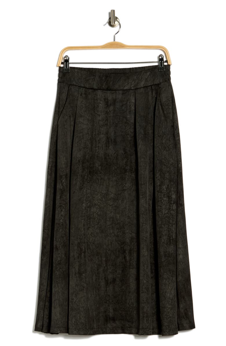 PATRIZIA LUCA Print Side Pocket Midi Skirt, Alternate, color, Black