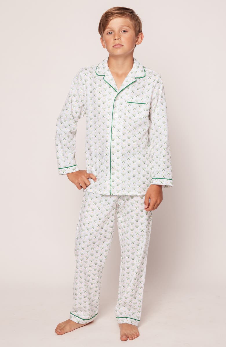 Petite Plume Kids' Print Two-Piece Pajamas, Alternate, color, Green