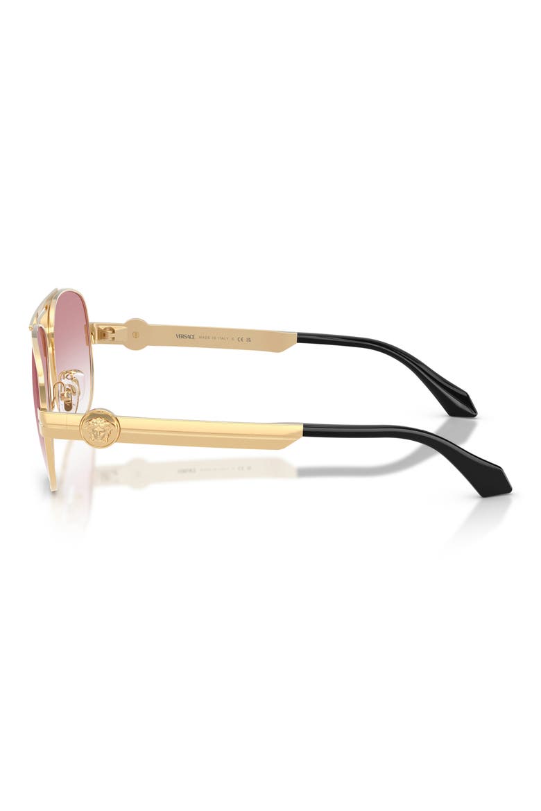 60mm Pilot Sunglasses, Alternate, color, GOLD VERSACE / CLEAR PINK