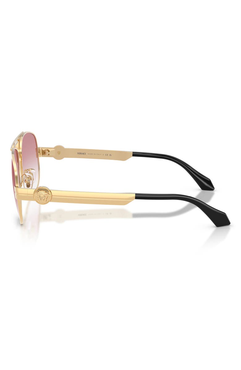 Versace 60mm Pilot Sunglasses, Alternate, color, Gold Versace / Clear Pink