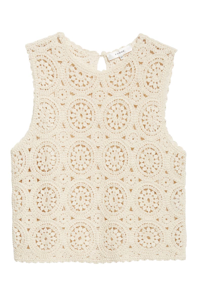 The Crochet Cotton Tank, Alternate, color, CREAM