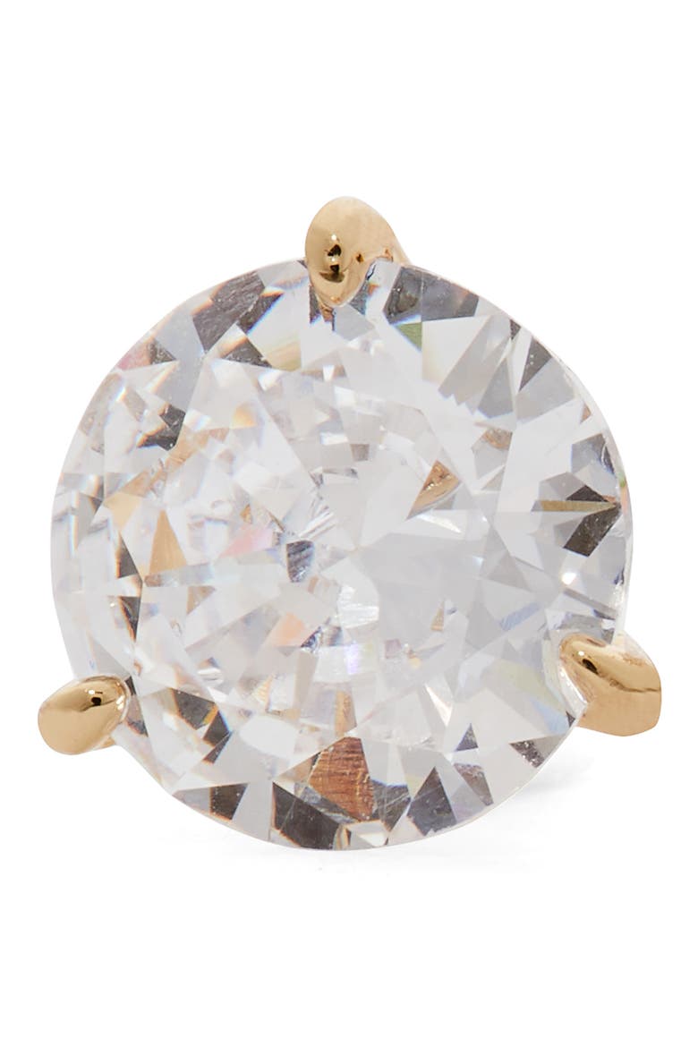 trio prong studs, Alternate, color, CLEAR/ GOLD