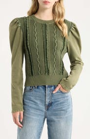 LOVE THE LABEL Liv Puff Sleeve Cotton Pullover