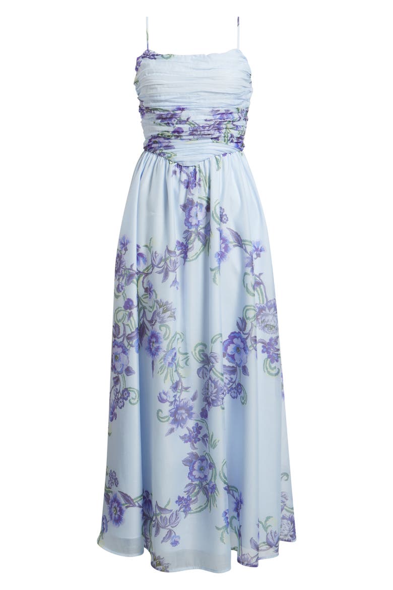 Floral Organza Party Dress, Alternate, color, BLUE SAVANNAH BOHO