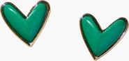 Nickel & Suede Sweetheart Stud Earrings