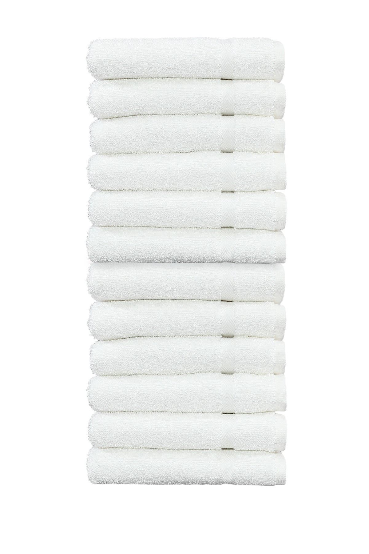 Linum Home Textiles Denzi Washcloths - Set of 12 - White