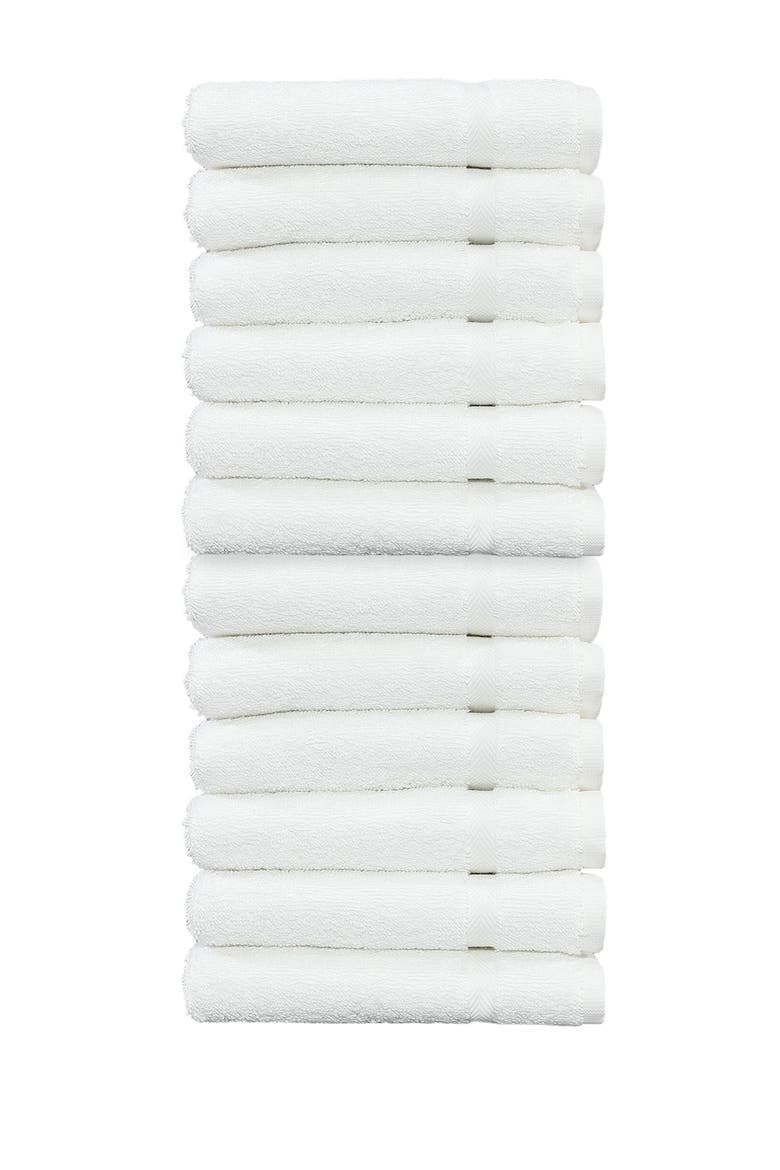 Denzi Washcloths - Set of 12 - White, Main, color, WHITE