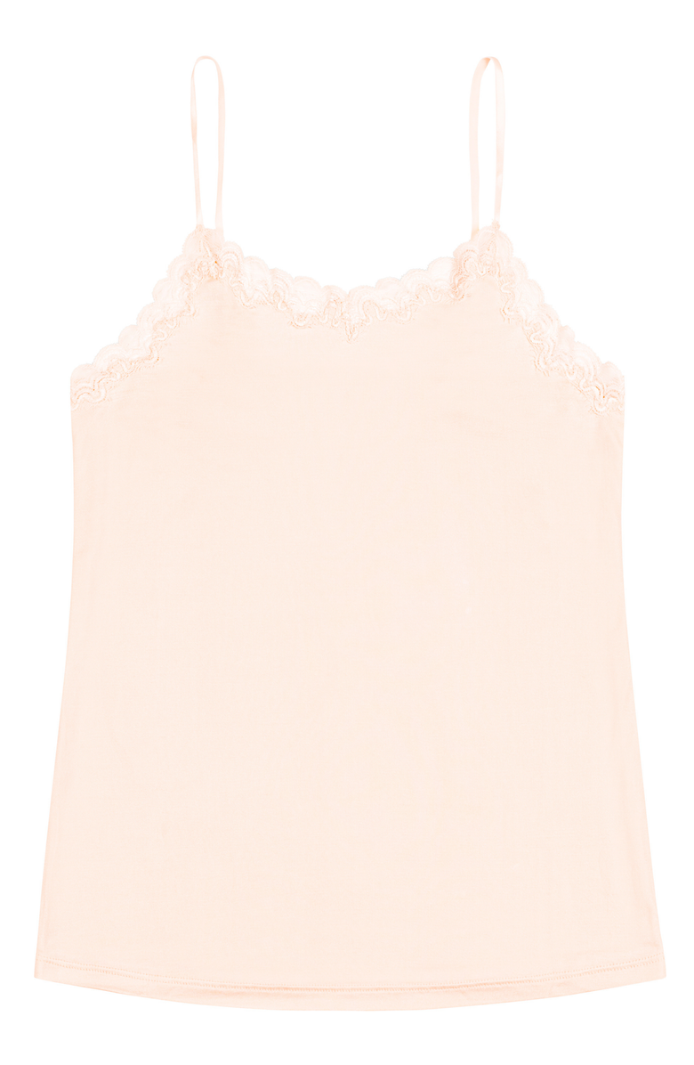 Uwila Warrior Soft Silk Lace Trim Camsiole, Main, color, Rose Quartz