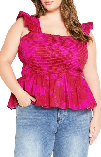 Marli Flutter Sleeve Smocked Top