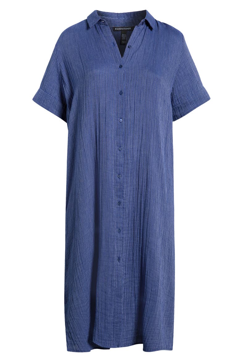 Classic Collar Organic Cotton Shirtdress, Alternate, color, DEEP DIVE