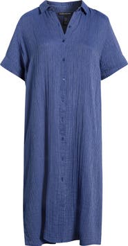 Eileen Fisher Classic Collar Organic Cotton Shirtdress