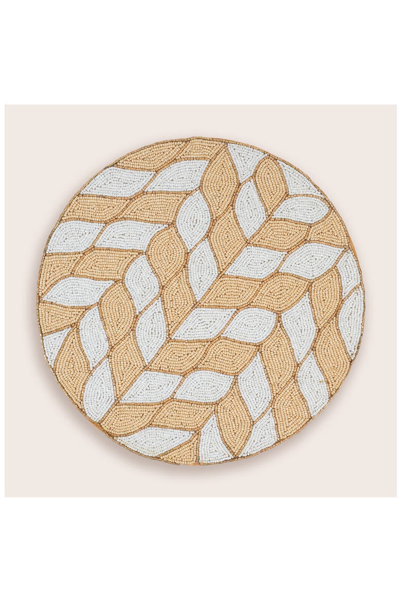Beaded Placemat, Alternate, color, WHITE/ NATURAL