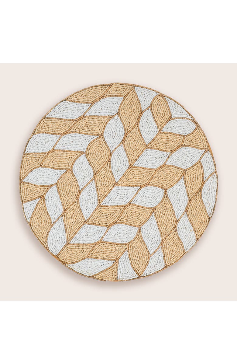 Tiramisu Beaded Placemat, Alternate, color, White/ Natural