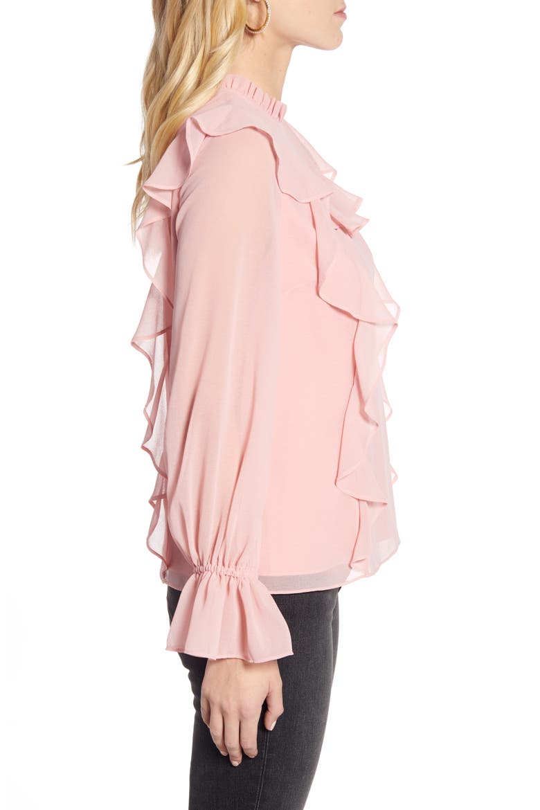 Feminine Ruffle Top, Alternate, color, PINK BRIDE