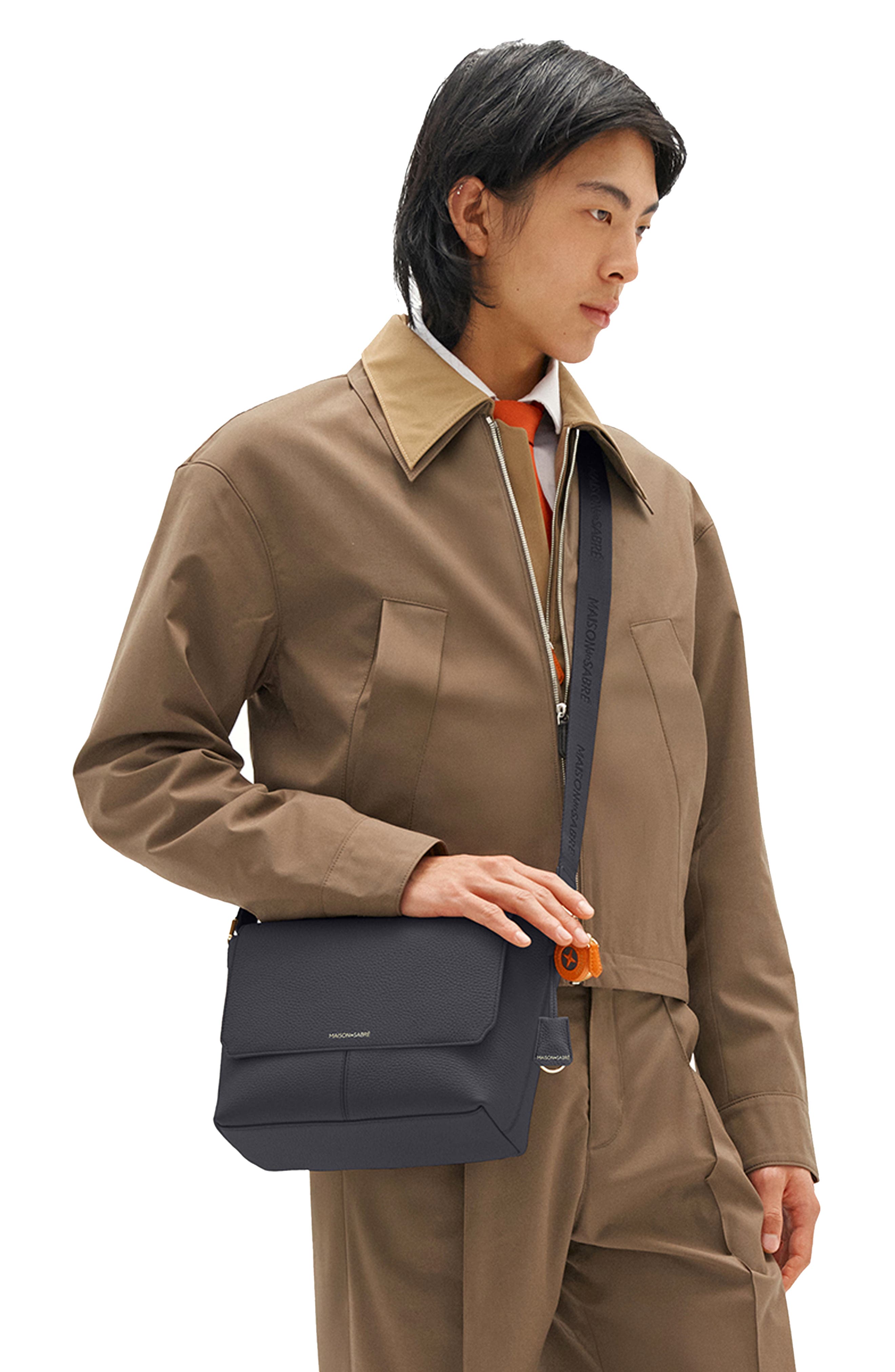 MAISON de SABRÉ The Medium Flaire Messenger Bag, Alternate, color, Graphite Grey