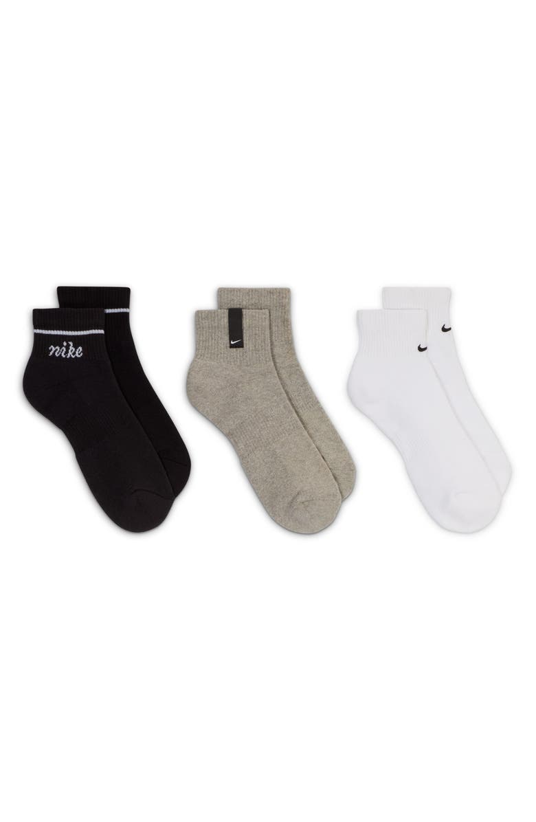 Nike Dri-FIT Everyday Plus 3-Pack Ankle Socks, Alternate, color, 