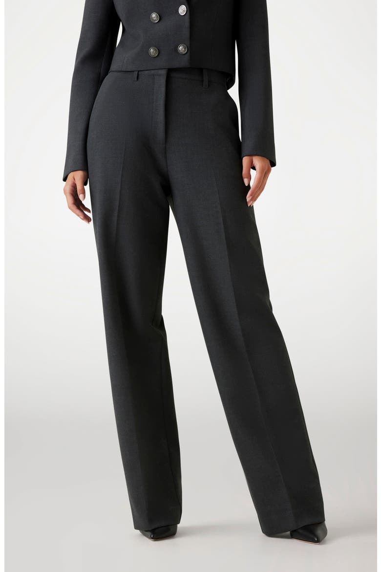 Joandra Flat Front Straight Leg Pants, Main, color, LIGHT GREY