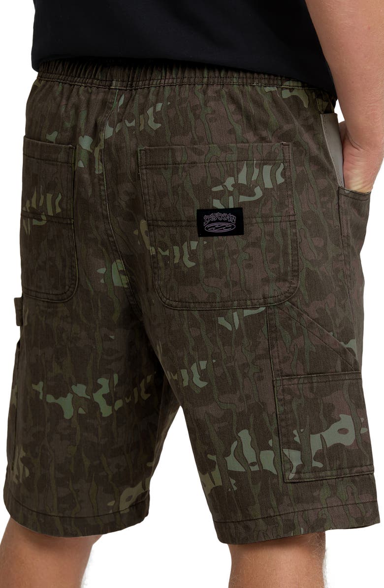 Billabong Bad Dog Camo Elastic Waist Carpenter Shorts, Alternate, color, 