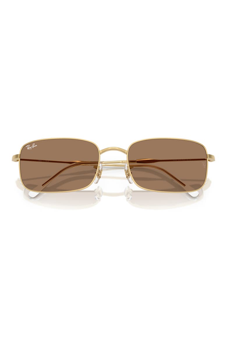 59mm Rectangle Sunglasses, Alternate, color, ARISTA / BROWN