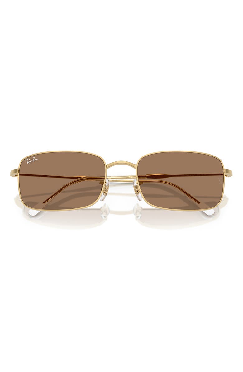 Ray-Ban 56mm Rectangular Sunglasses, Alternate, color, Arista / Brown