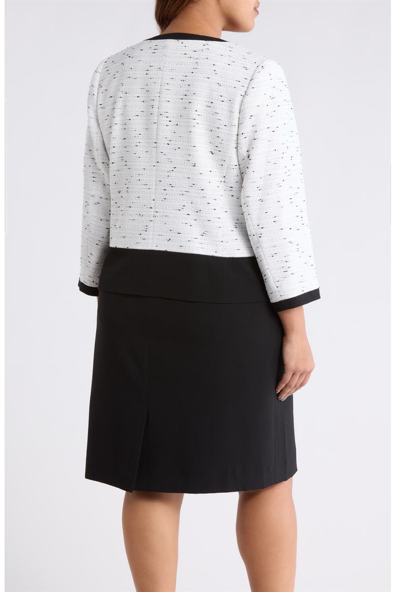 Tweed Cardigan, Alternate, color, LILY WHITE/BLK