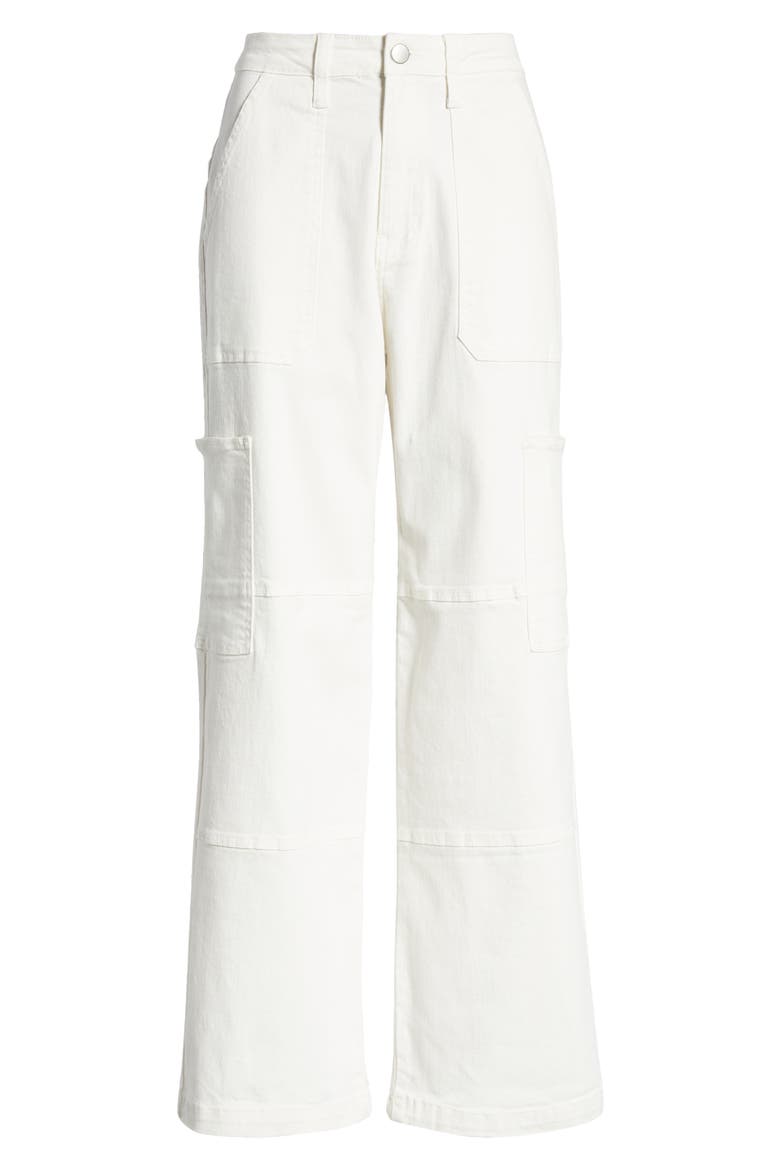 Wide Leg Utility Jeans, Alternate, color, WHITE WASH