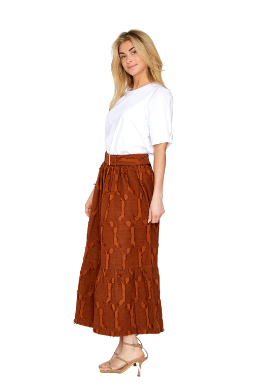 Taylor Tillman Paige Skirt In Brown