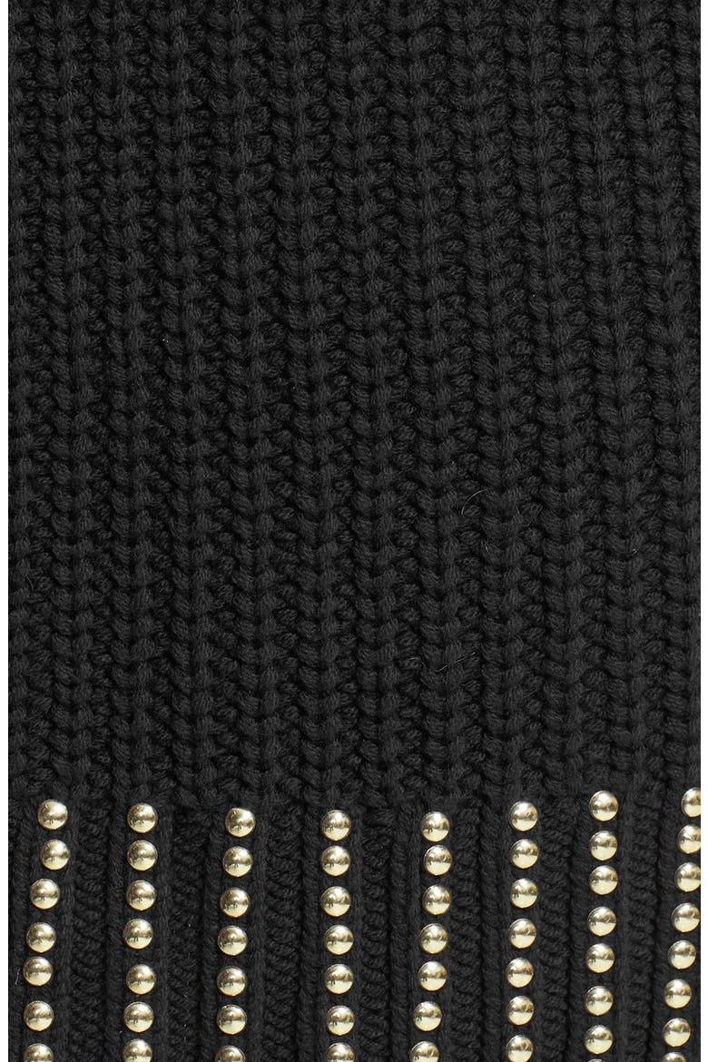 Studded Hem Crewneck Sweater, Alternate, color, BLACK/ GOLD