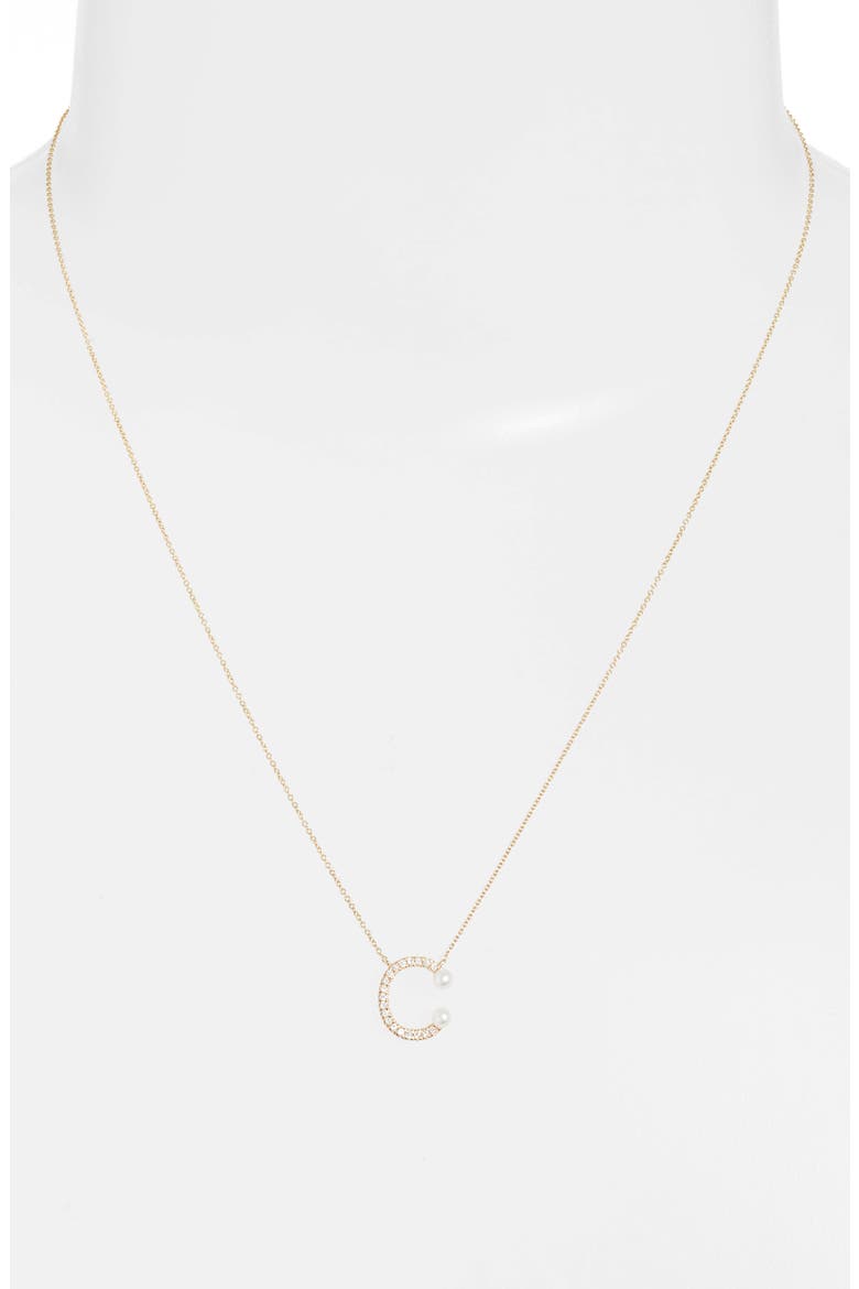 Pearl Ivy Initial Necklace, Alternate, color, YELLOW GOLD- C