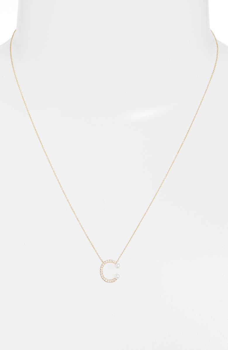 Dana Rebecca Designs Pearl Ivy Initial Necklace, Alternate, color,