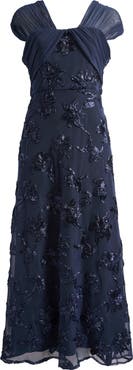 JS Collections Carolina Floral Embroidered Gown