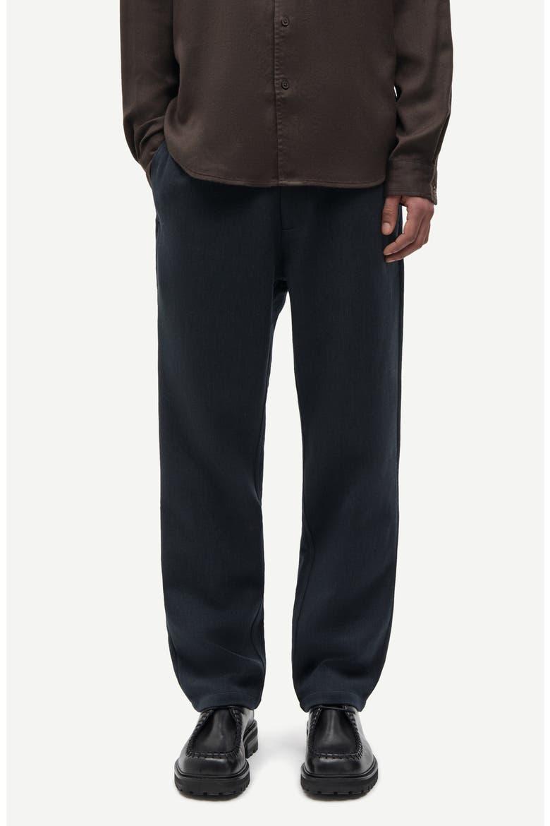 Sajabari Cotton and Wool Blend Trousers, Main, color, DARK GREY MEL.
