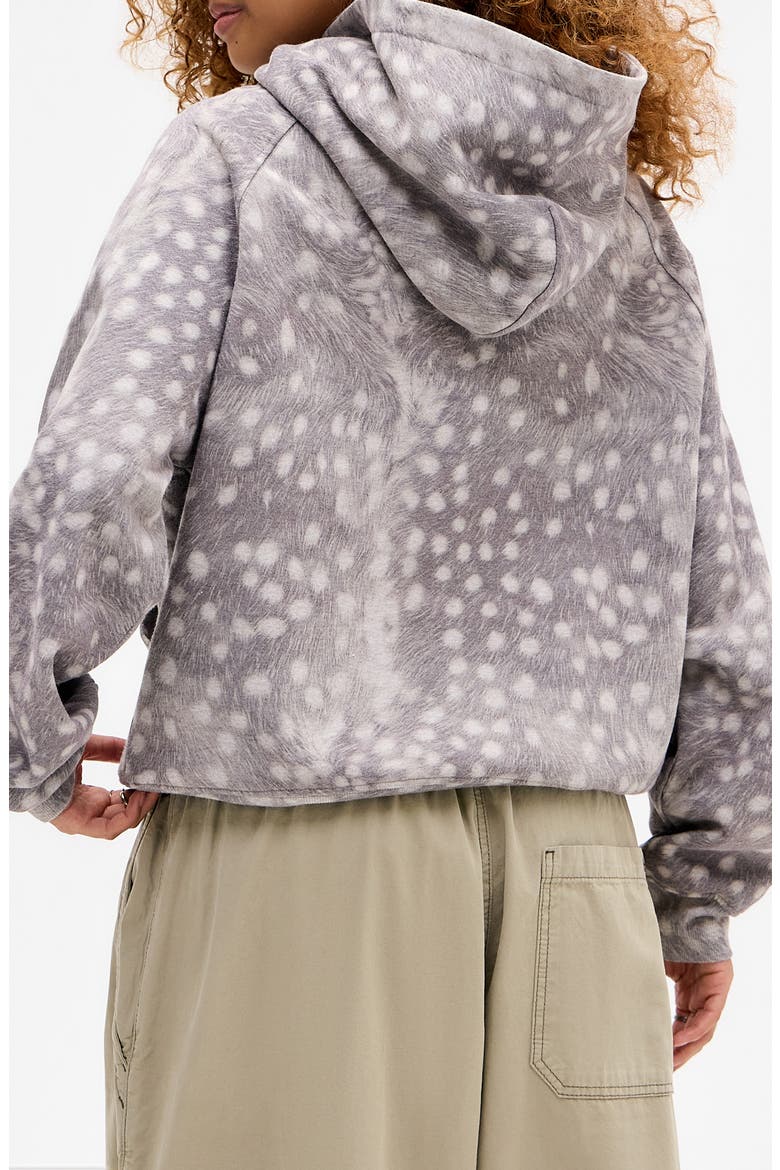 Deer Print Hoodie, Alternate, color, GREY
