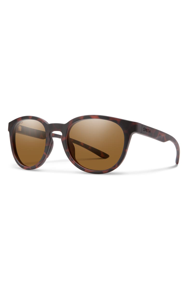 Smith Easbank Core 52mm Polarized Round Sunglasses, Main, color, Matte Tortoise / Brown
