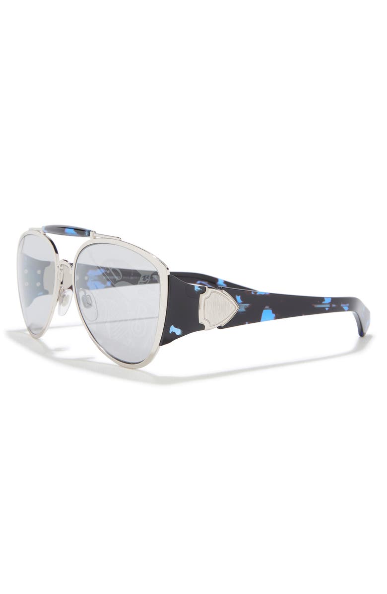 Burberry 60mm Pilot Sunglasses, Alternate, color, Silver