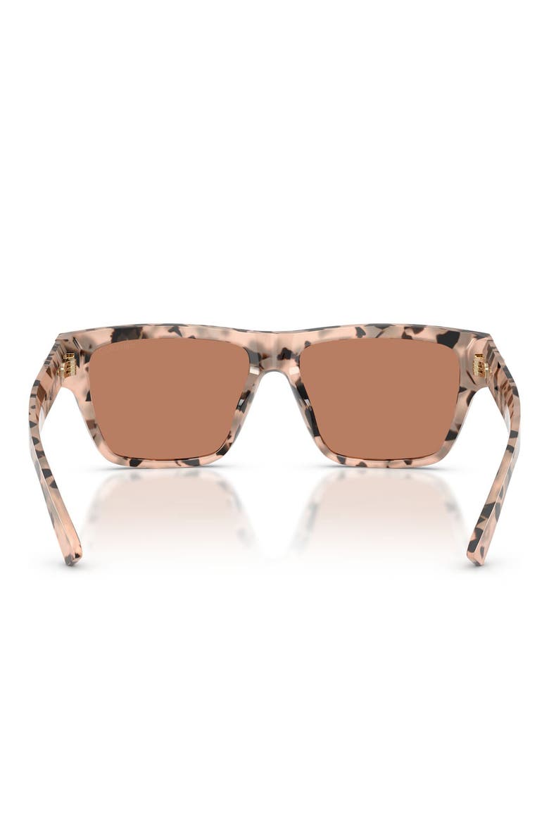 54mm Rectangular Sunglasses, Alternate, color, PINK HAVANA / DARK BROWN