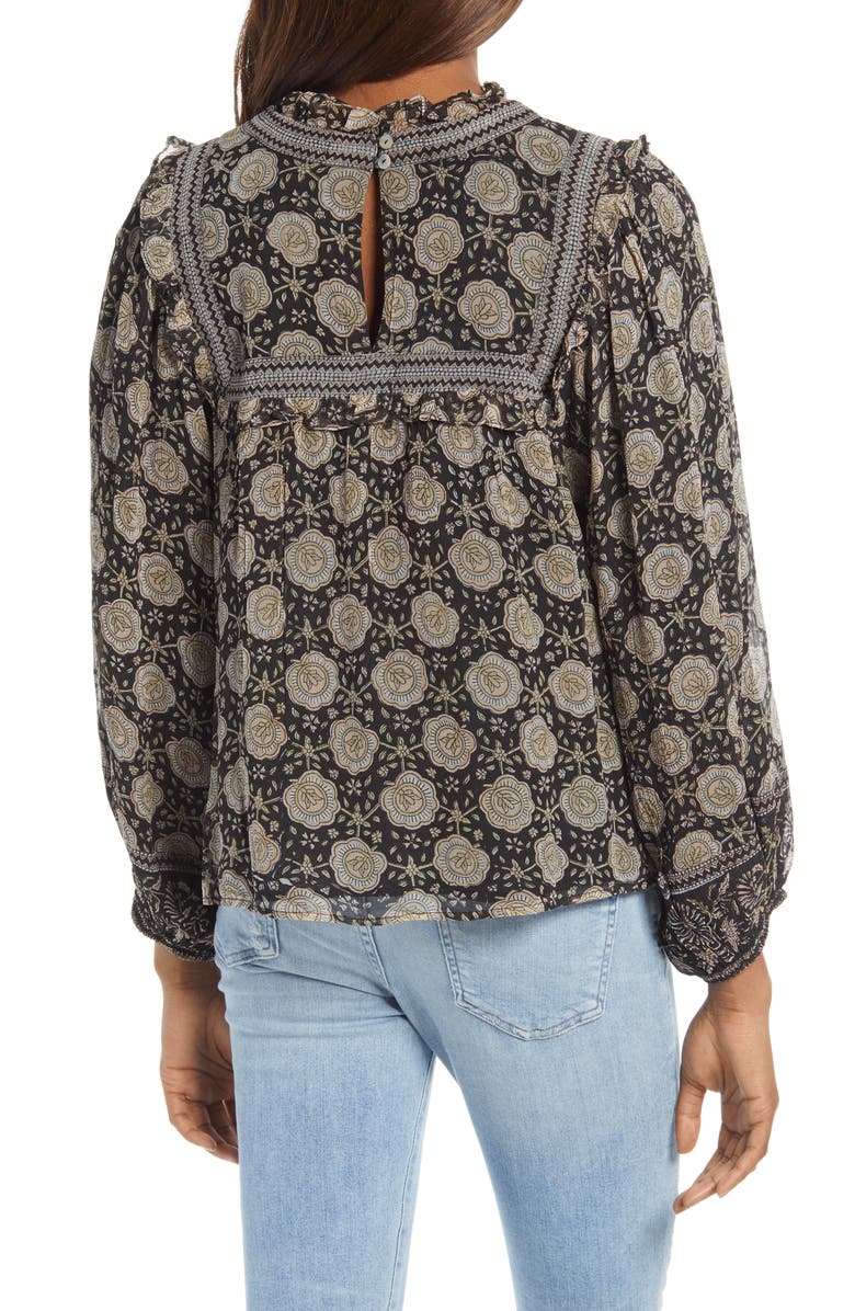 Cleobella Anita Print Peasant Blouse, Alternate, color,