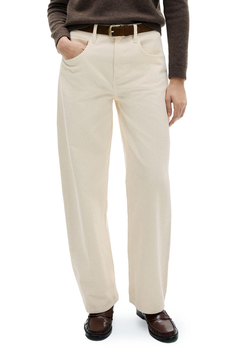 MANGO High Waist Straight Leg Corduroy Jeans, Main, color, 