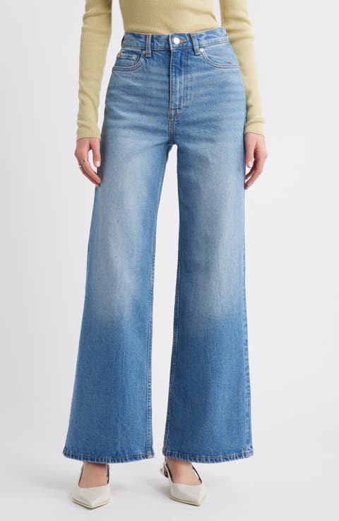 High Waist Wide Leg Jeans (Blue Dusty Light)