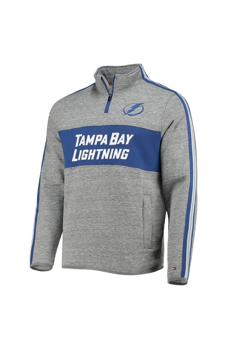 Tommy Hilfiger Men's Tommy Hilfiger Heathered Gray Tampa Bay Lightning Mario Quarter-Zip Jacket, Alternate, color,