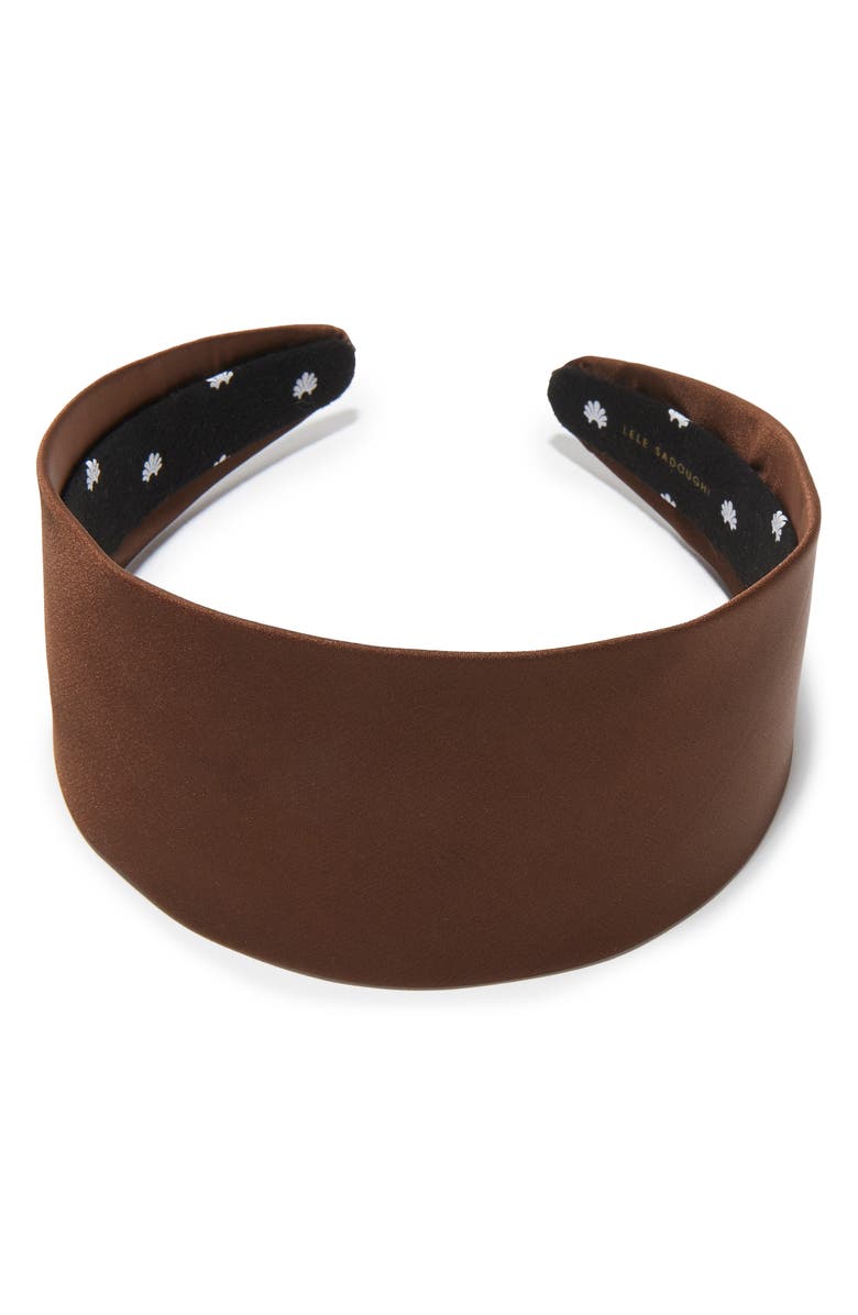 Lele Sadoughi Brigitte Wide Headband, Alternate, color, Chocolate
